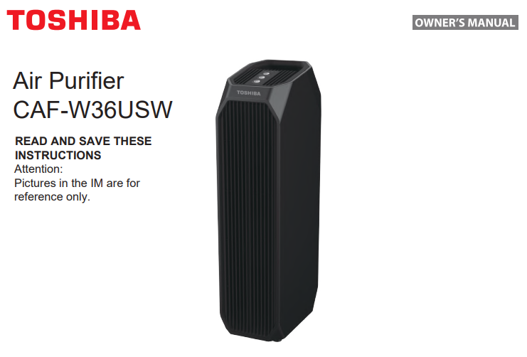 Toshiba Air Purifier CAF-W36USW User Manual